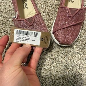 Toms Pink Sparkle Slippers
